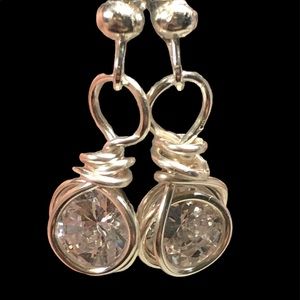 High quality cubic zirconia in handmade stainless steel earrings